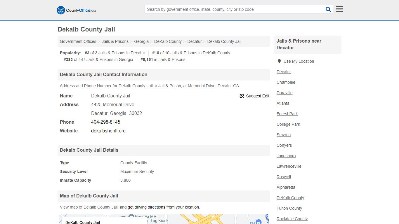 Dekalb County Jail - Decatur, GA (Address and Phone)