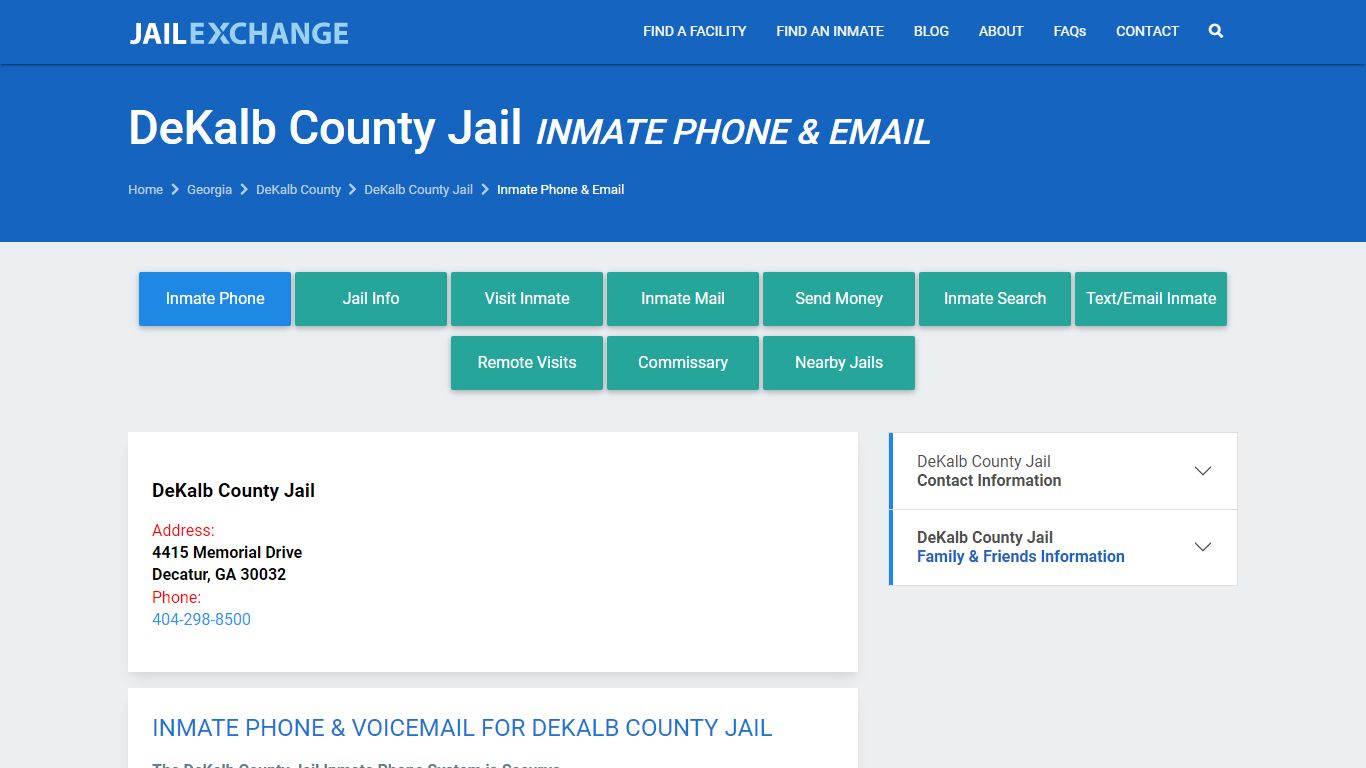 DeKalb County Jail Inmate Phone Calls | Decatur, - JAIL EXCHANGE